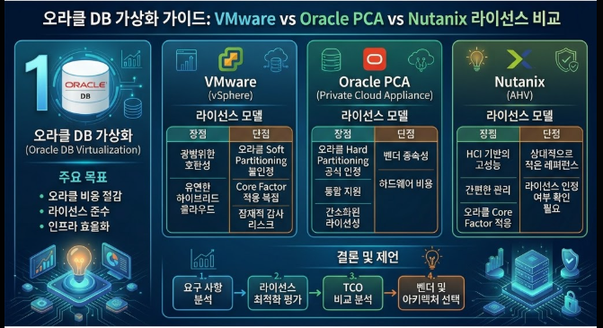 VMware vs Oracle PCA vs Nutanix 라이선스 비교