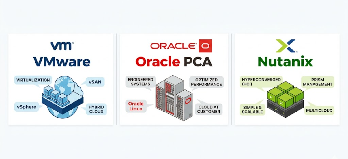 VMware vs Oracle PCA vs Nutanix