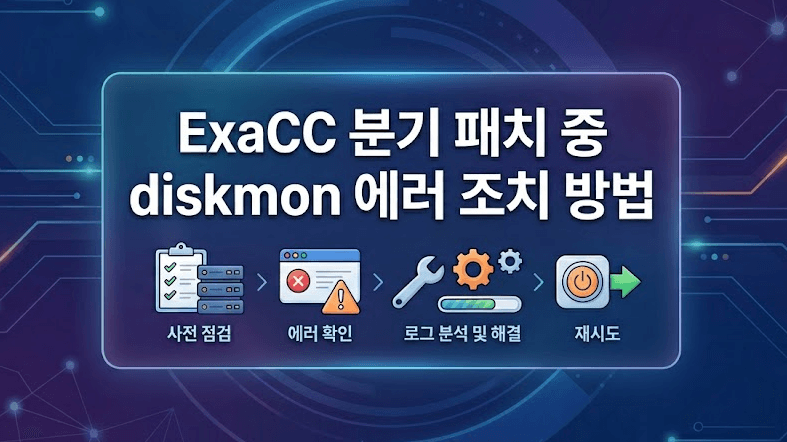 ExaCC 분기 패치 중 diskmon 에러로 Patch fail 발생시 조치 방법 공유